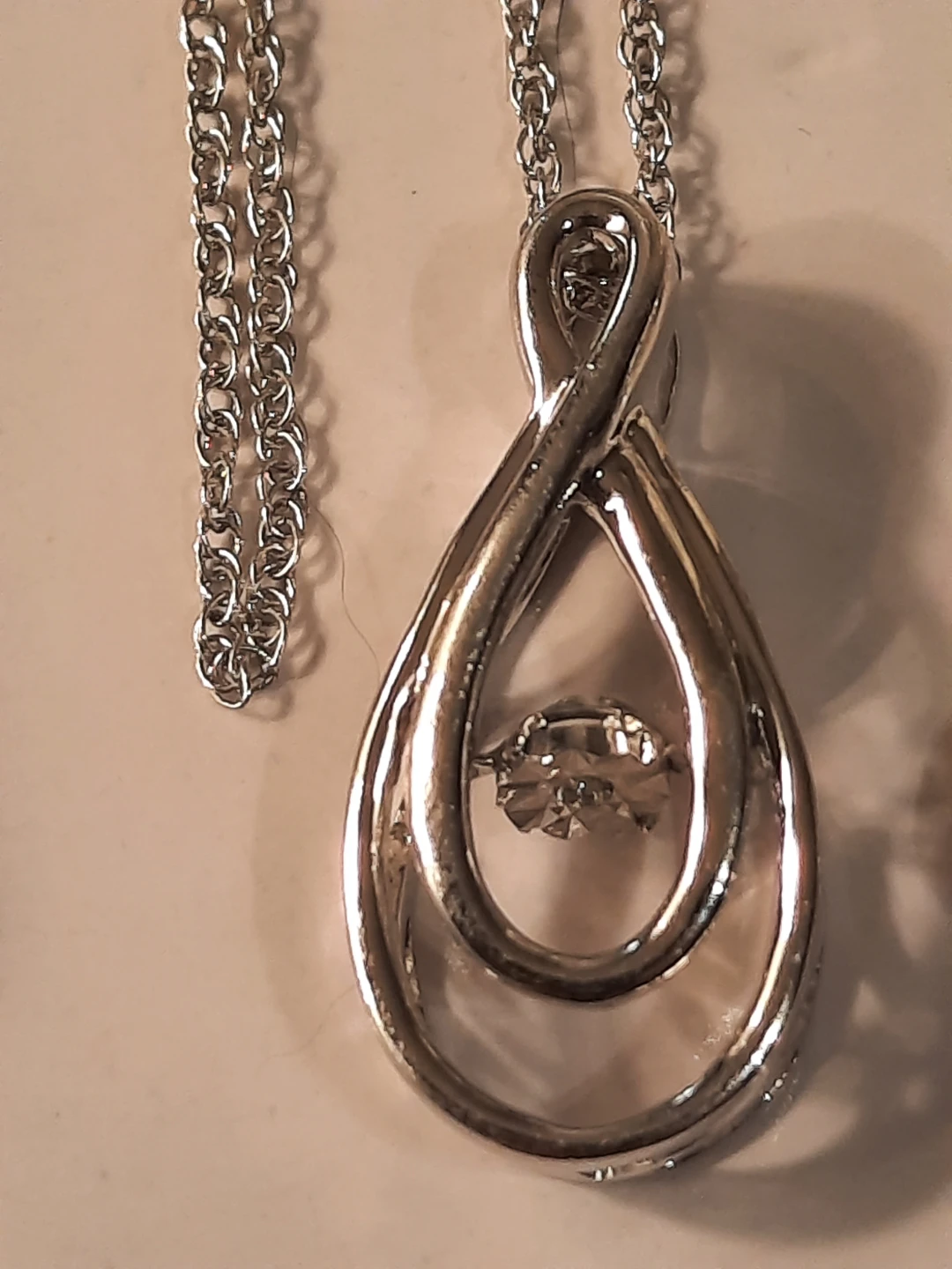 925 silver 3 chains and pendants one with diamond - photo 4