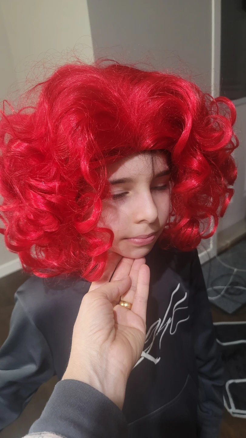 Bright Red Curly  Wig