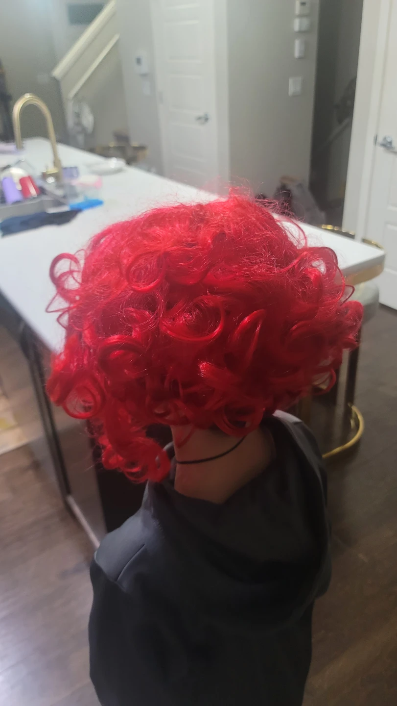 Bright Red Curly  Wig - photo 2