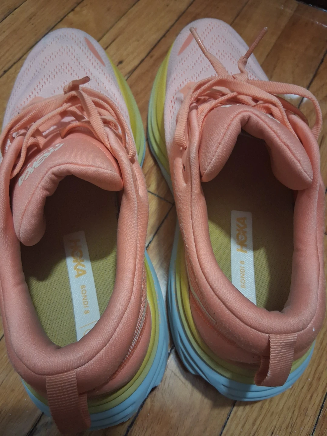 Hoka Bondi 8 Running Shoes Peach/Yellow/Blue - photo 3