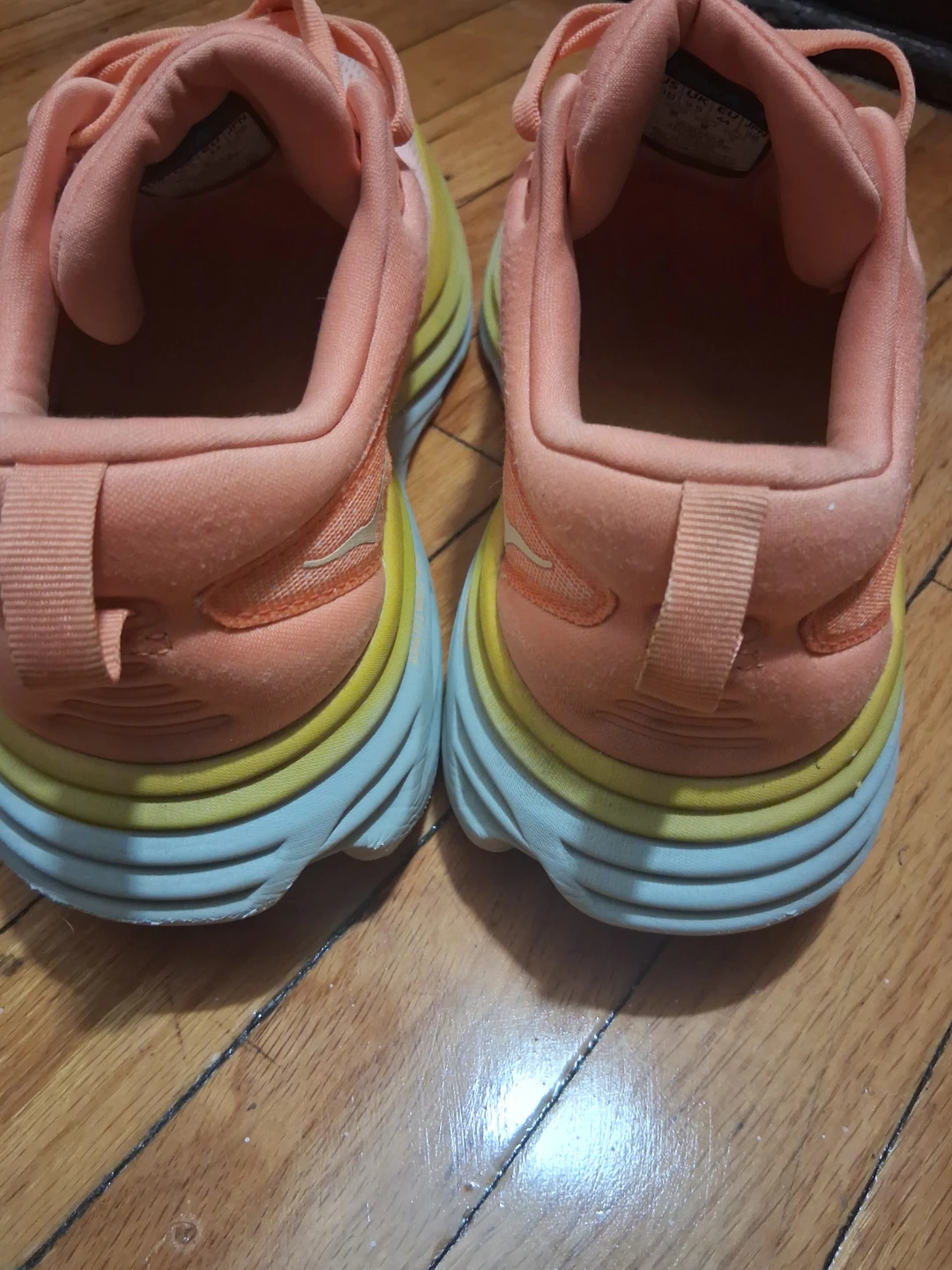 Hoka Bondi 8 Running Shoes Peach/Yellow/Blue - photo 4