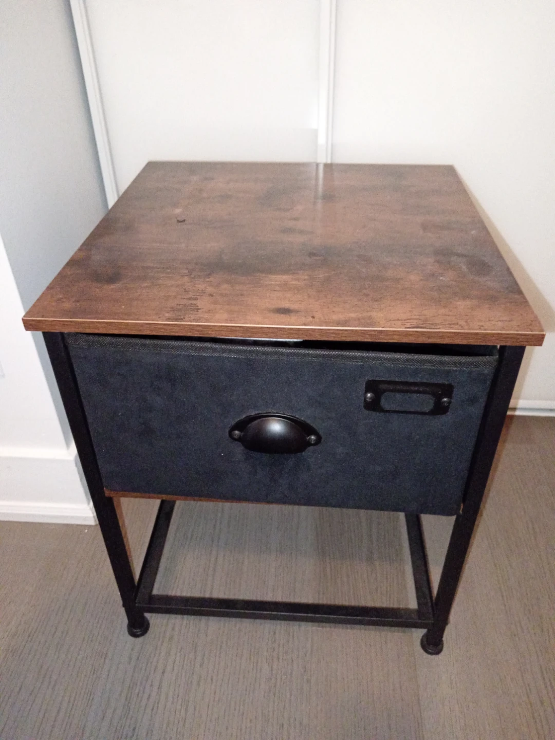 Industrial End Table with Drawer