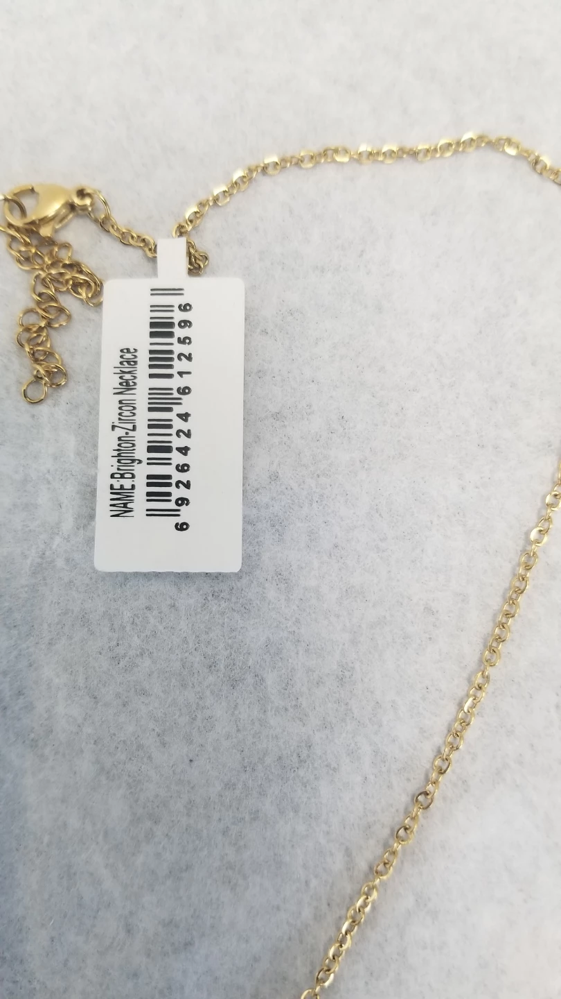 Gold Tone 'N' Crown Necklace with Zircon - photo 4