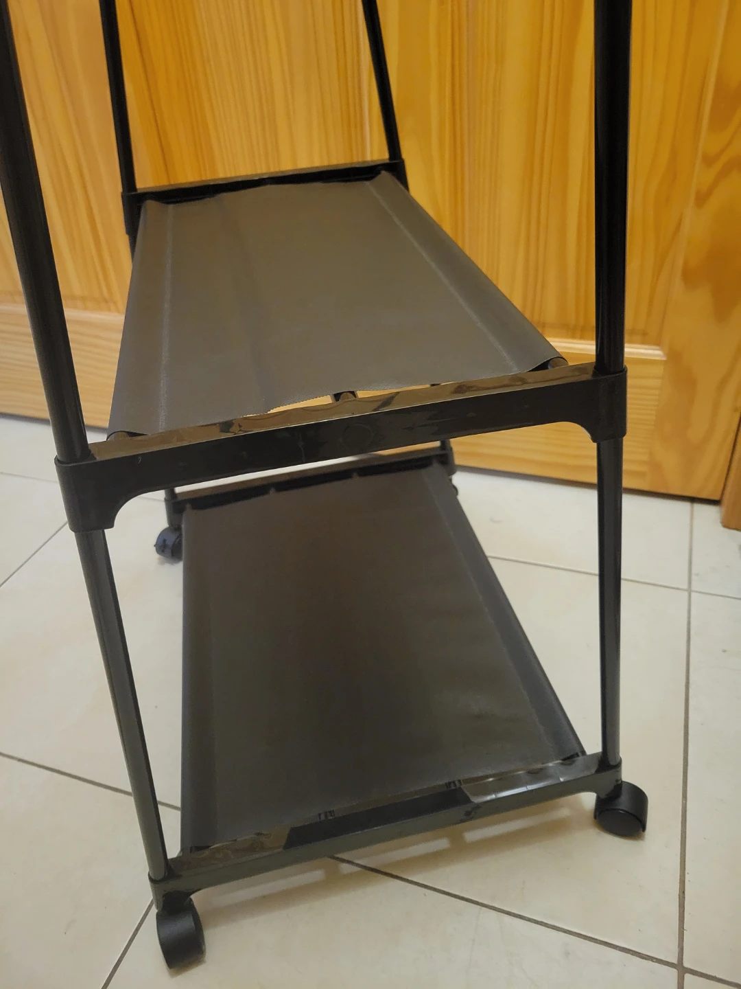 NEW Black Rolling Garment Rack with 2 Shelves - photo 3