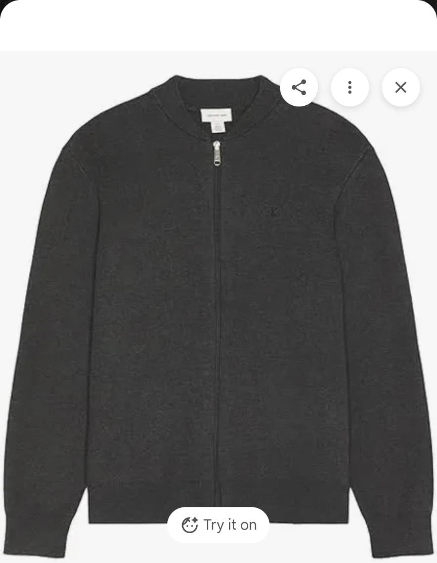🆕 Calvin Klein Zippered Bomber Cardigan - Dark Grey - photo 5