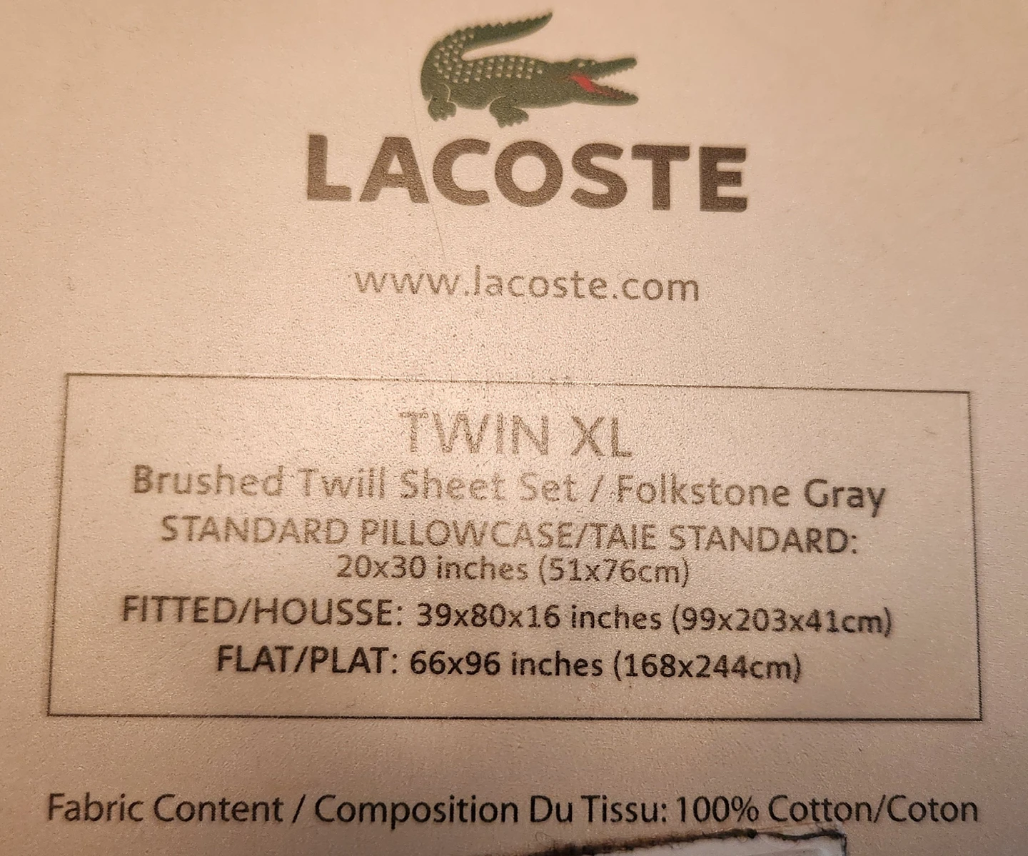 NWT LACOSTE bedsheets smoke &pet free home - photo 4