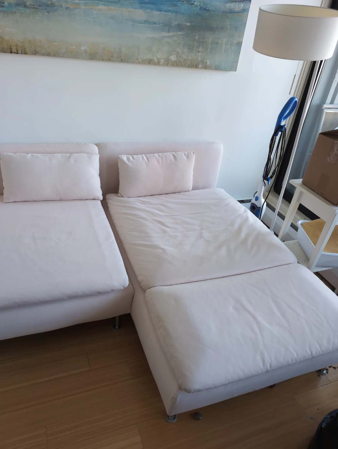 Light Pink Sectional Sofa with Chaise - photo 3