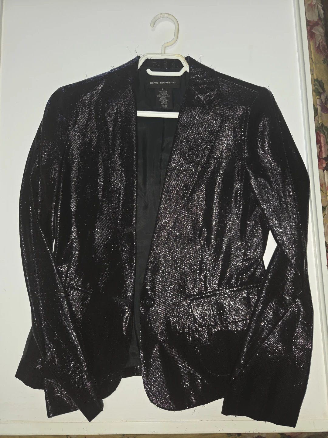 VINTAGE ALMOST NEW Club Monaco Black Metallic Blazer Size 6