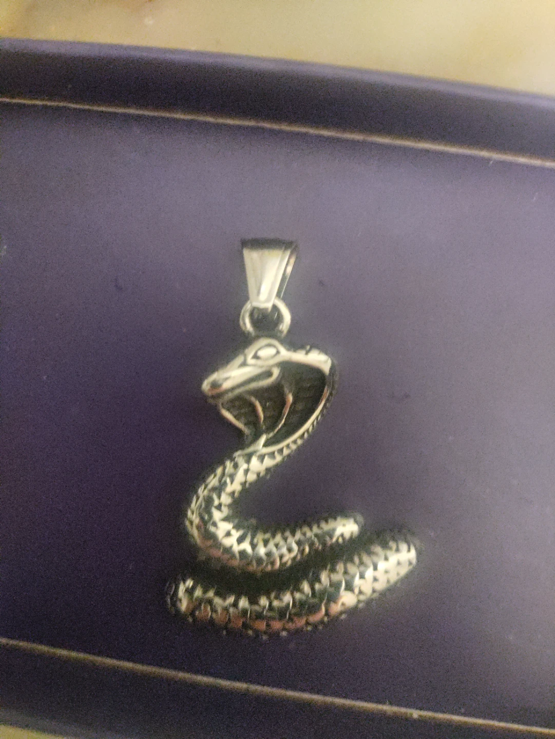 Silver Cobra Pendant Necklace - photo 2