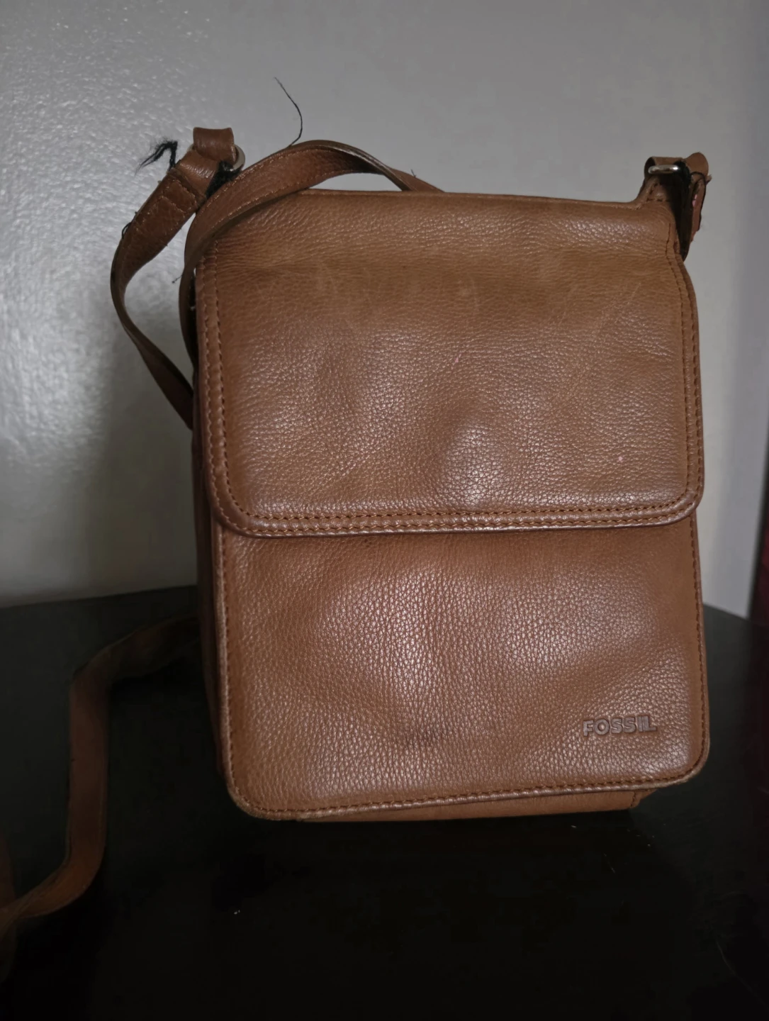 Fossil Brown Leather Crossbody Bag