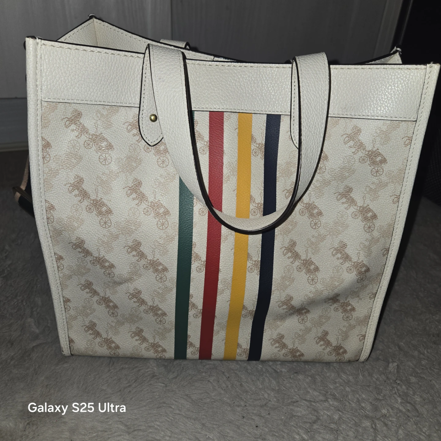 Coach Tote Bag with Horse and Carriage Print