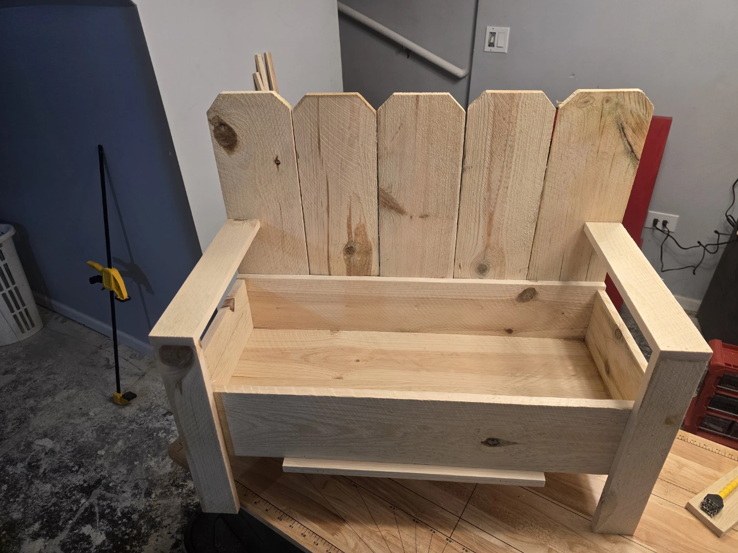 Wooden Planter Bench