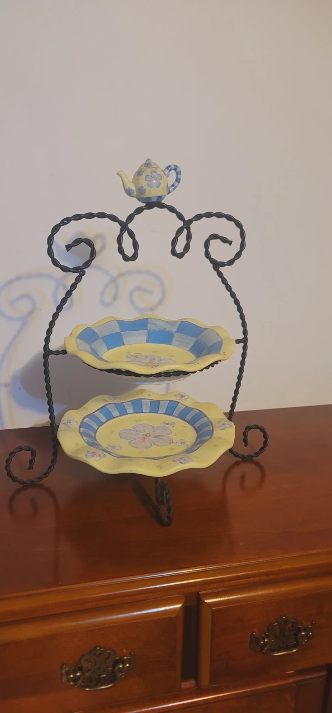 Tea-Themed 2-Tier Serving Stand - photo 2
