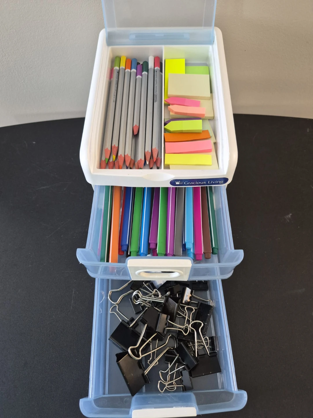 Gracious Living 3-Drawer Organizer with Office Supplies