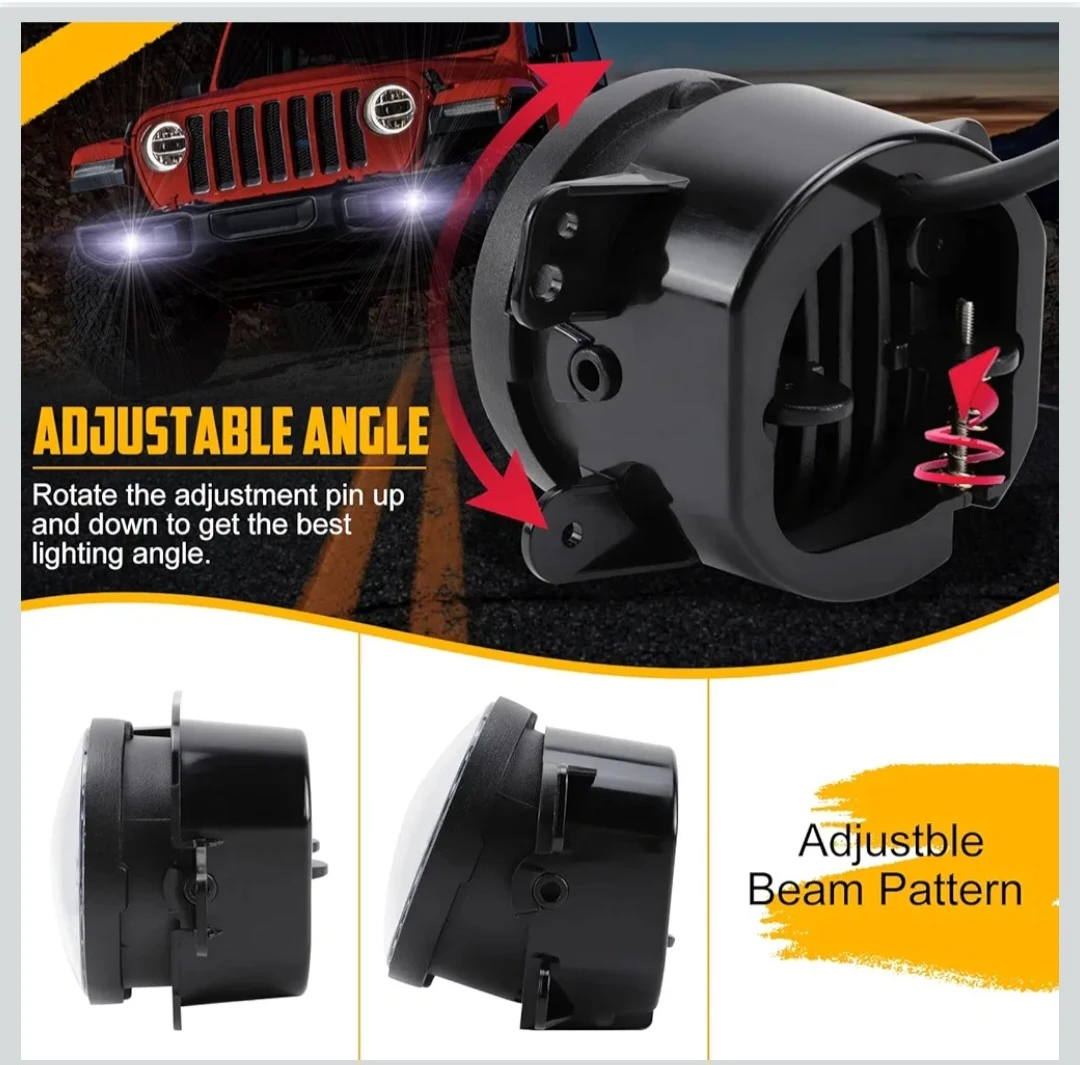 Brand New LED Fog Lights for Jeep Wrangler 2007-2018 - photo 5