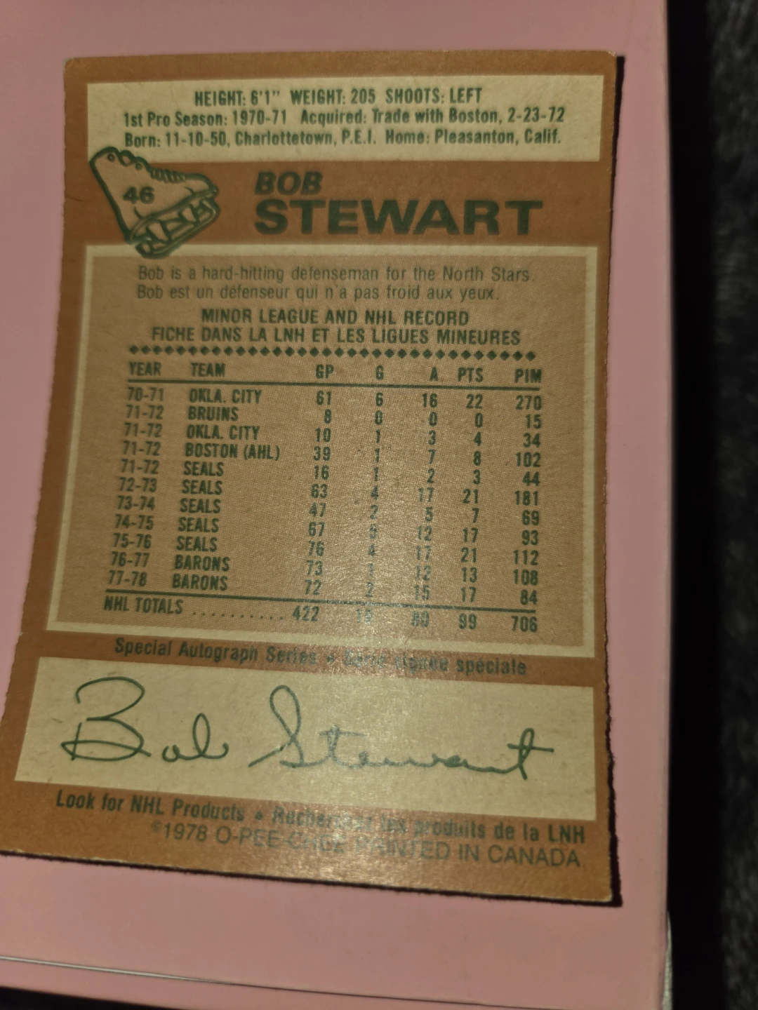 Bob Stewart Hockey Card - O-Pee-Chee 1978 - photo 2