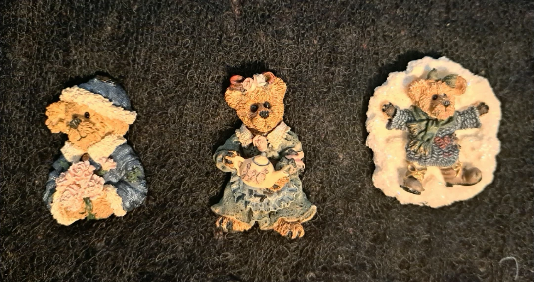 Set of 3 Bear Figurines/Brooches