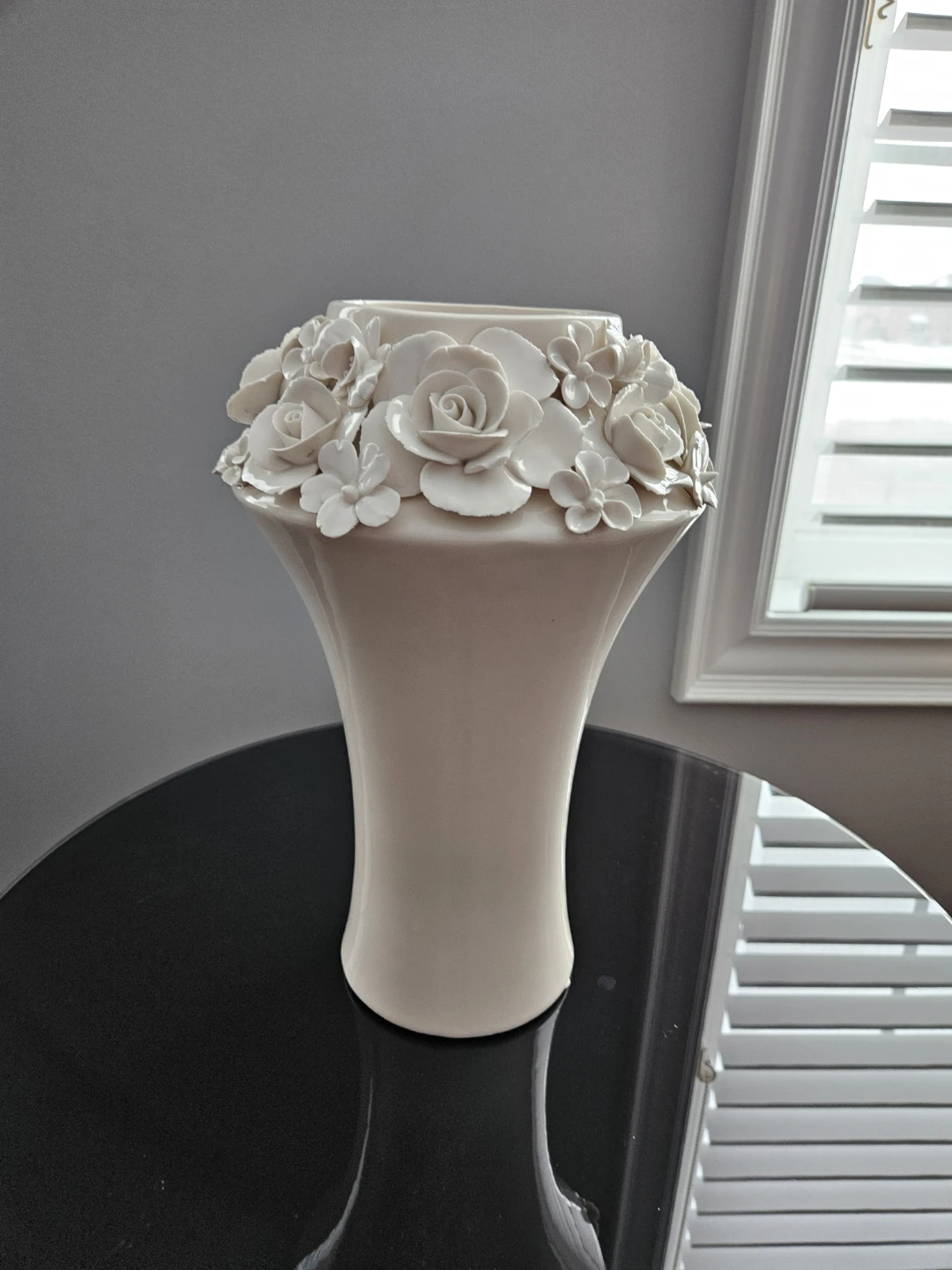Raised Flower Ceramic Vase