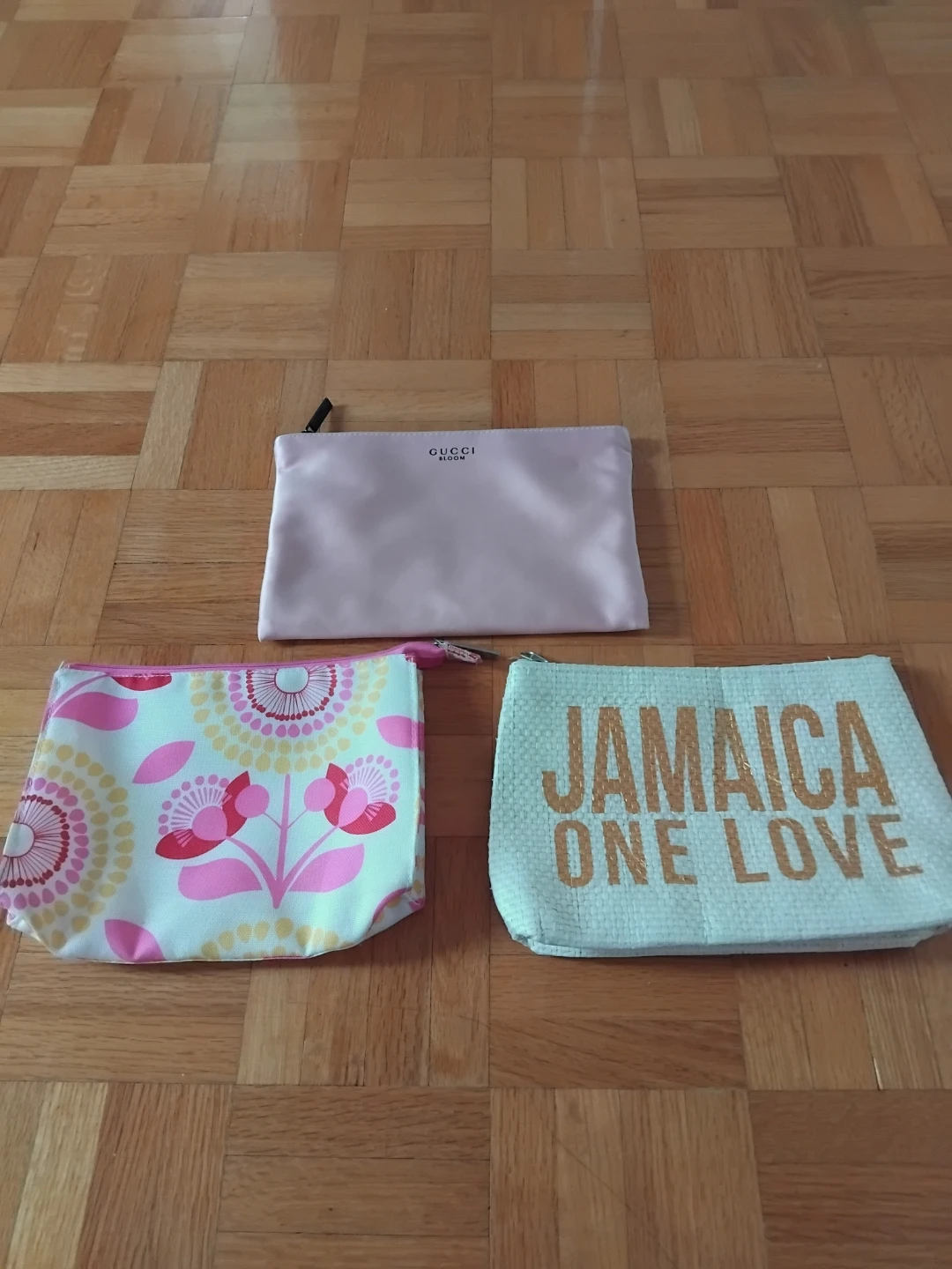 Pouches: Gucci Bloom, Jamaica One Love, Floral Print