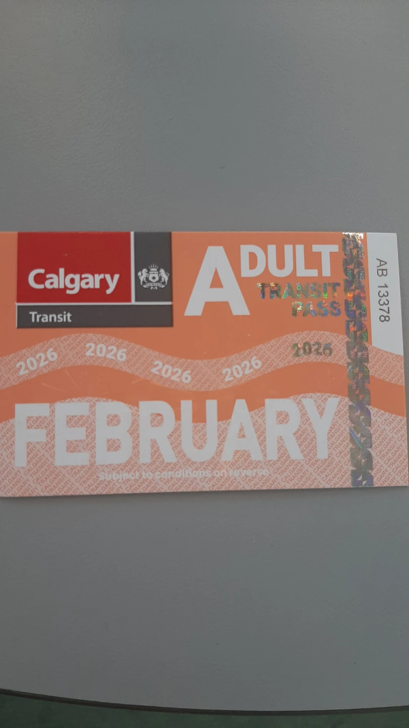 Calgary Transit Adult February 2026 Pass