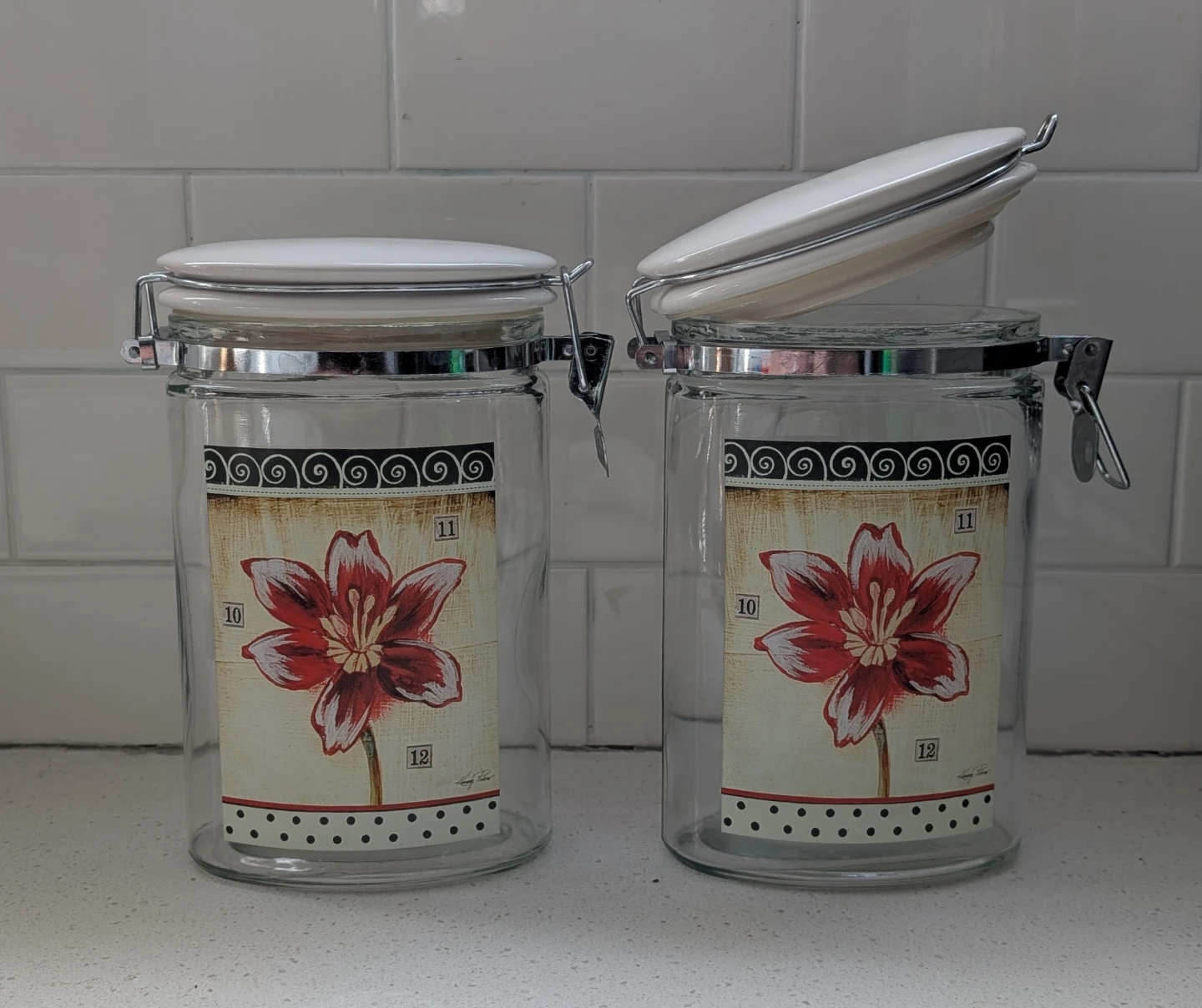 3 Glass Canisters