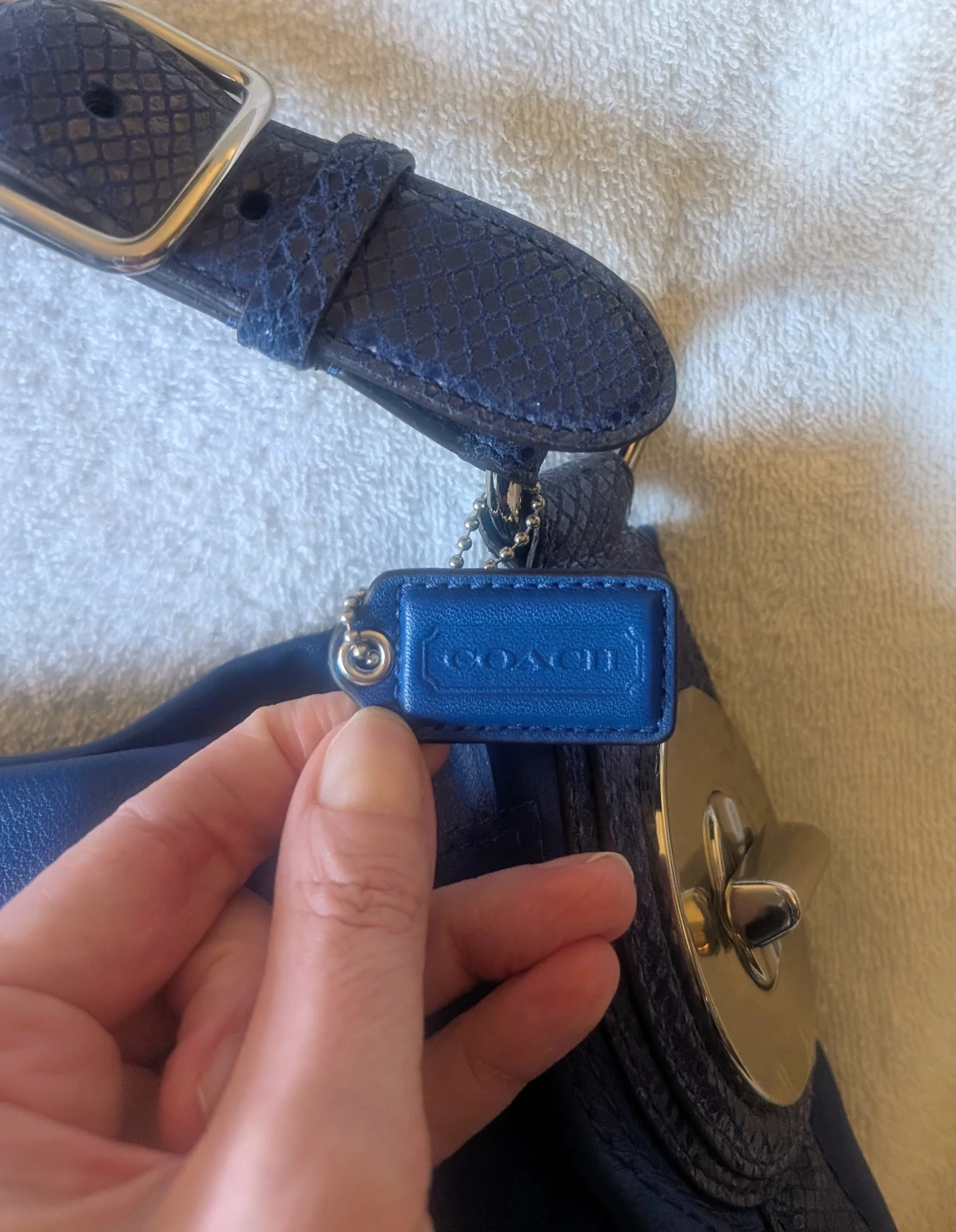 Coach Penelope Blue Leather Hobo Shoulder Bag  #16535 - photo 2