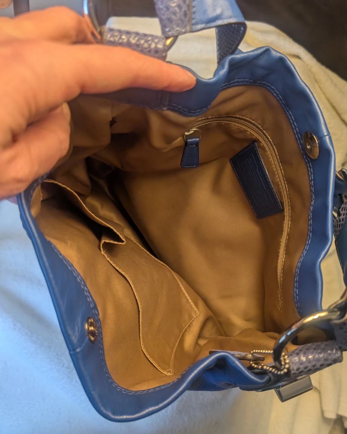 Coach Penelope Blue Leather Hobo Shoulder Bag  #16535 - photo 5