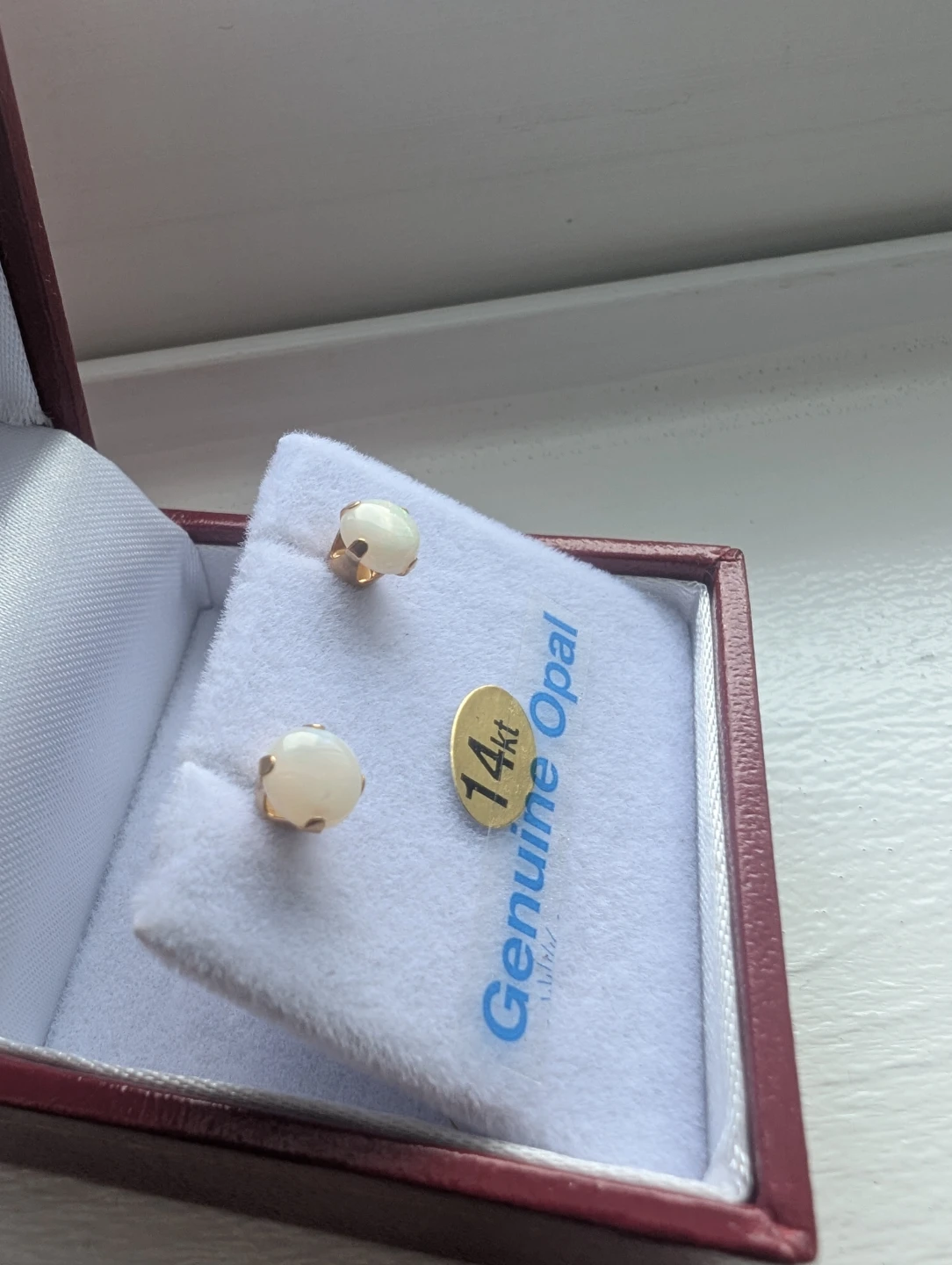 Brand New 14K Yellow Gold Opal Earrings For Sale - photo 3