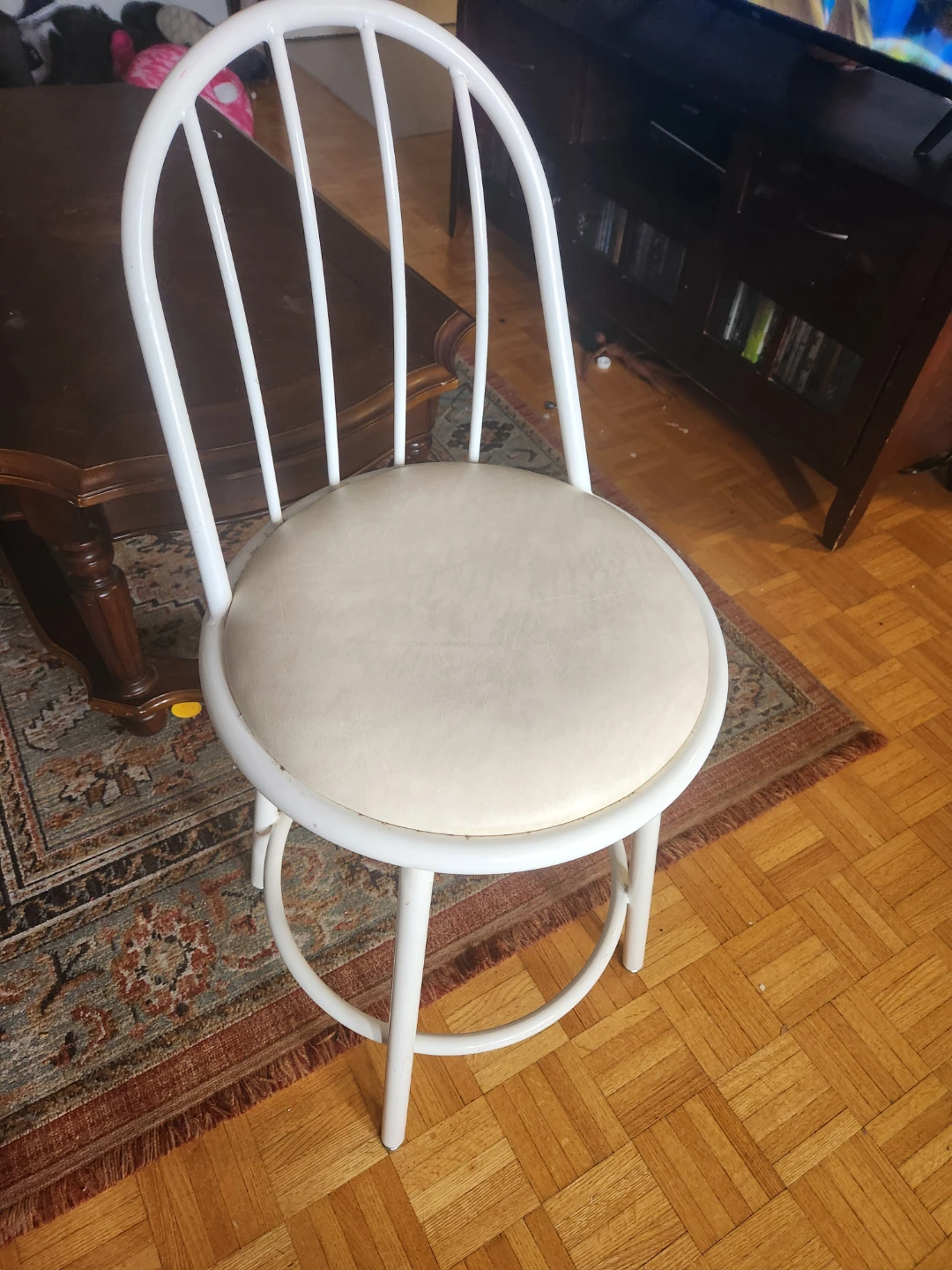 White Swivel Bar Stool