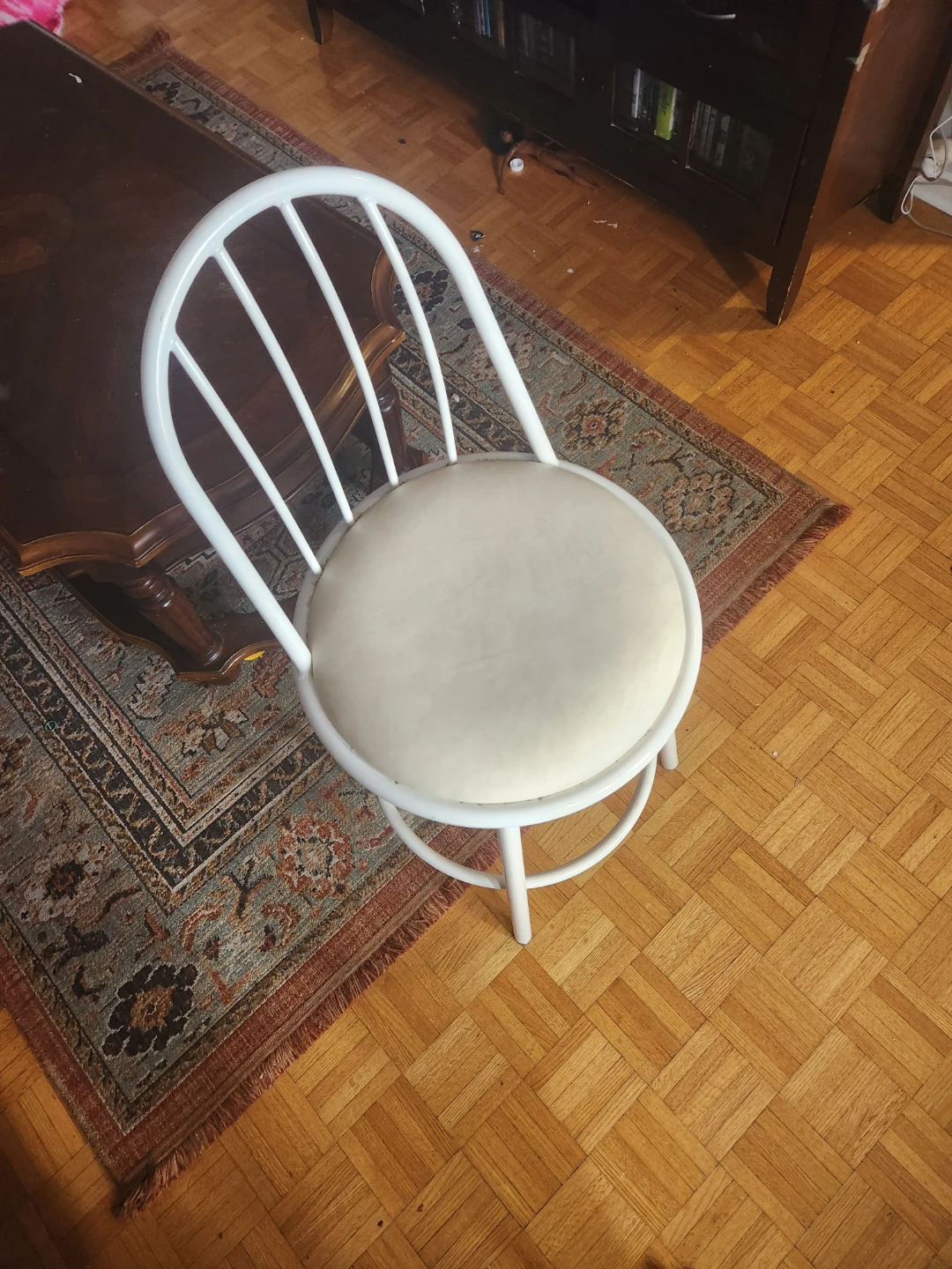 White Swivel Bar Stool - photo 2