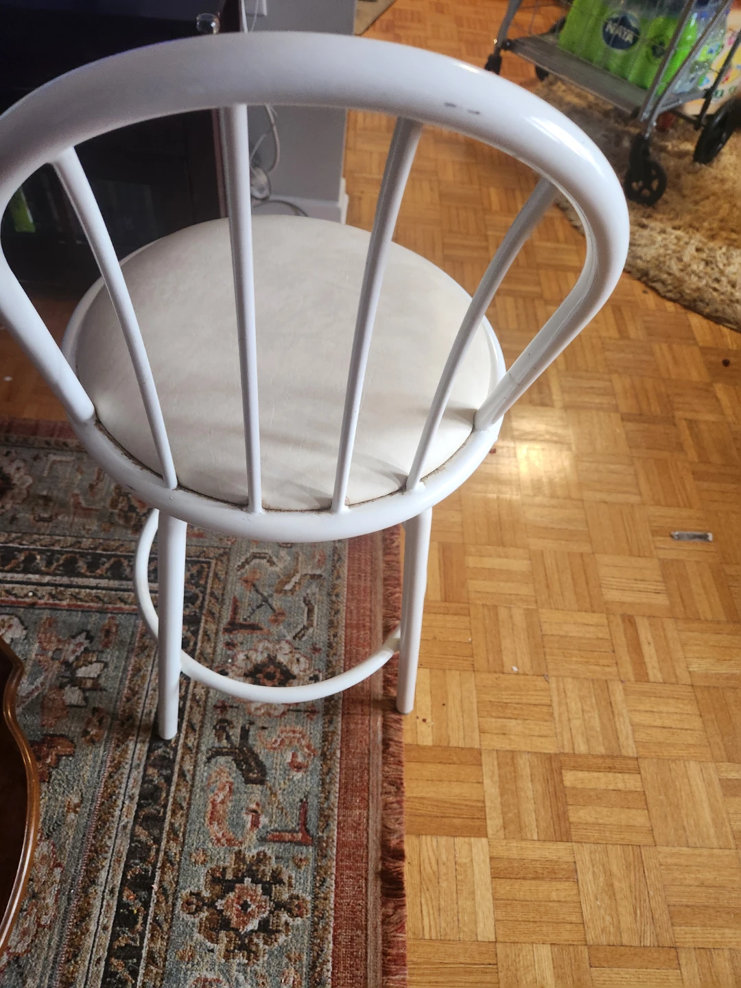 White Swivel Bar Stool - photo 3