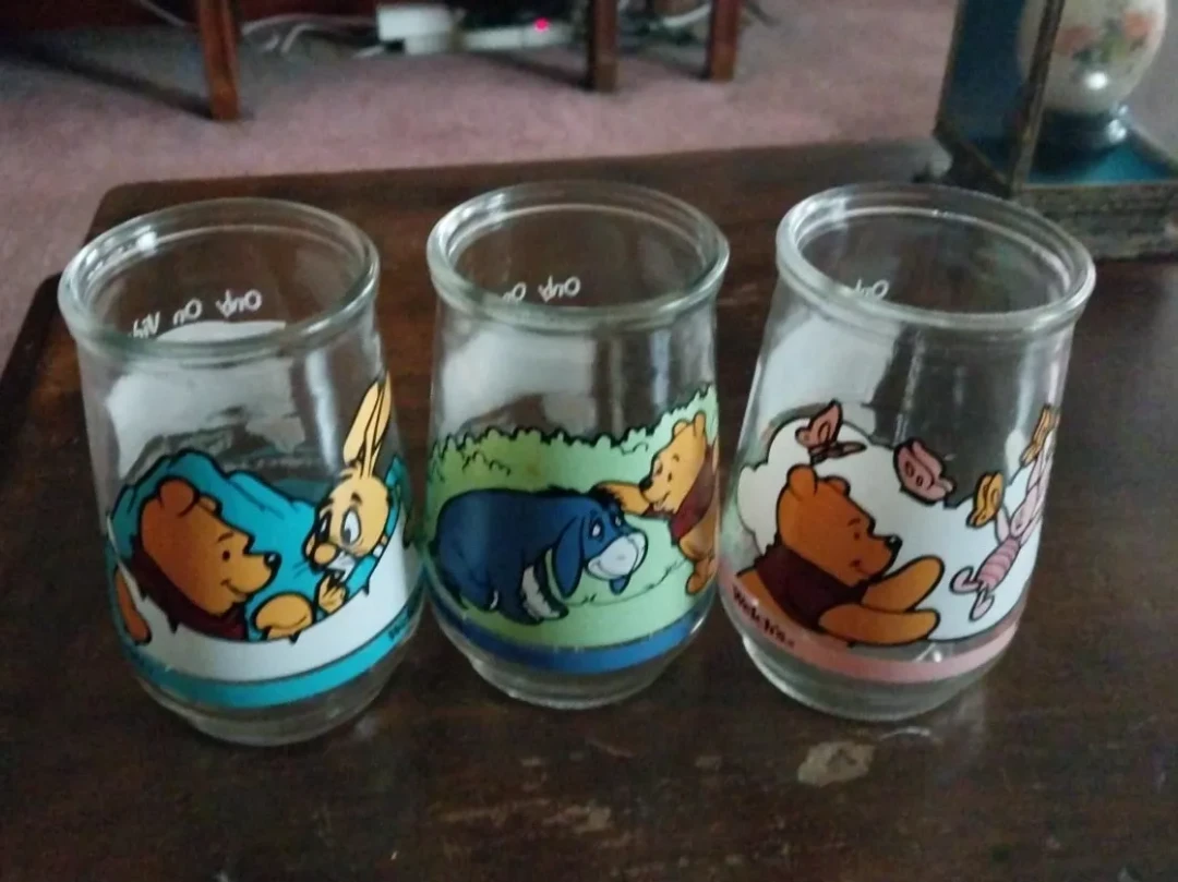 🏆3 Winnie the Pooh Welch's Glass Jars 🏆
