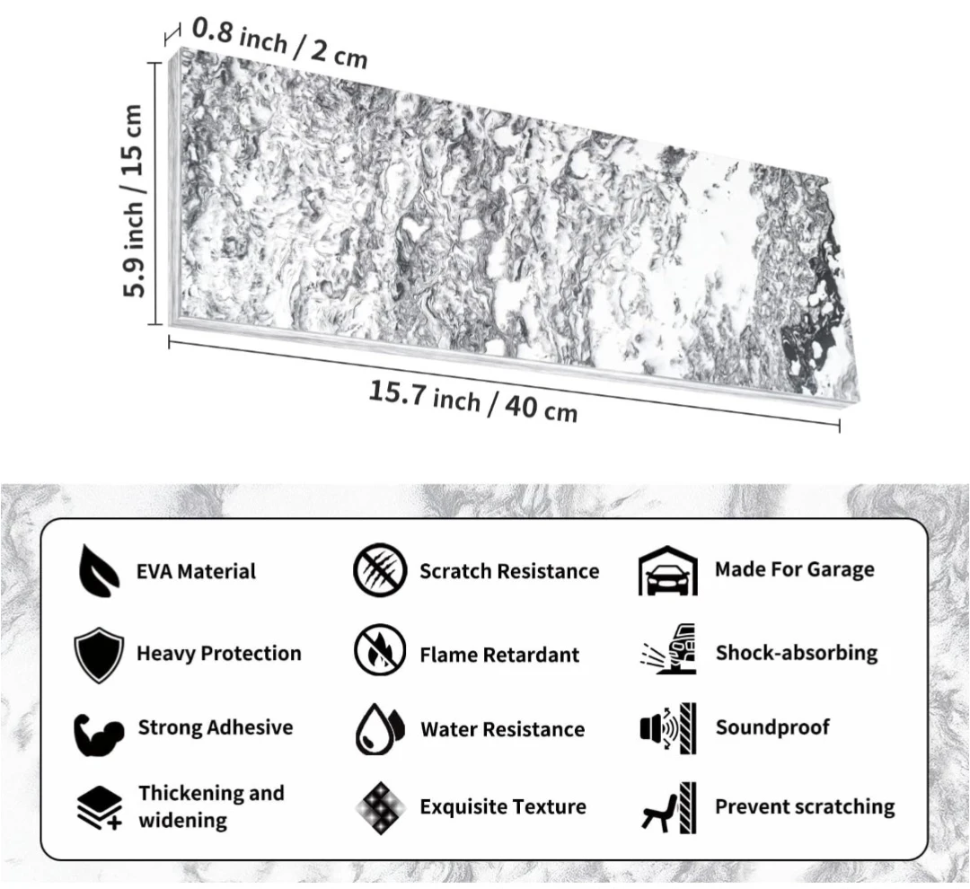 Garage Wall Protector, Marble Grain Design 4 Packs - photo 3