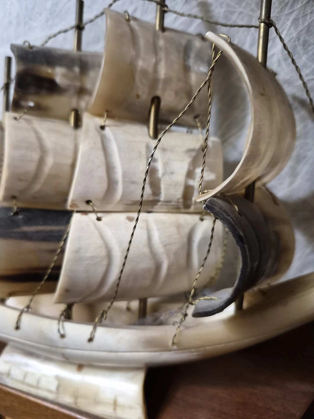 Vintage Ship Lamp with Sailboat Figurine - photo 3