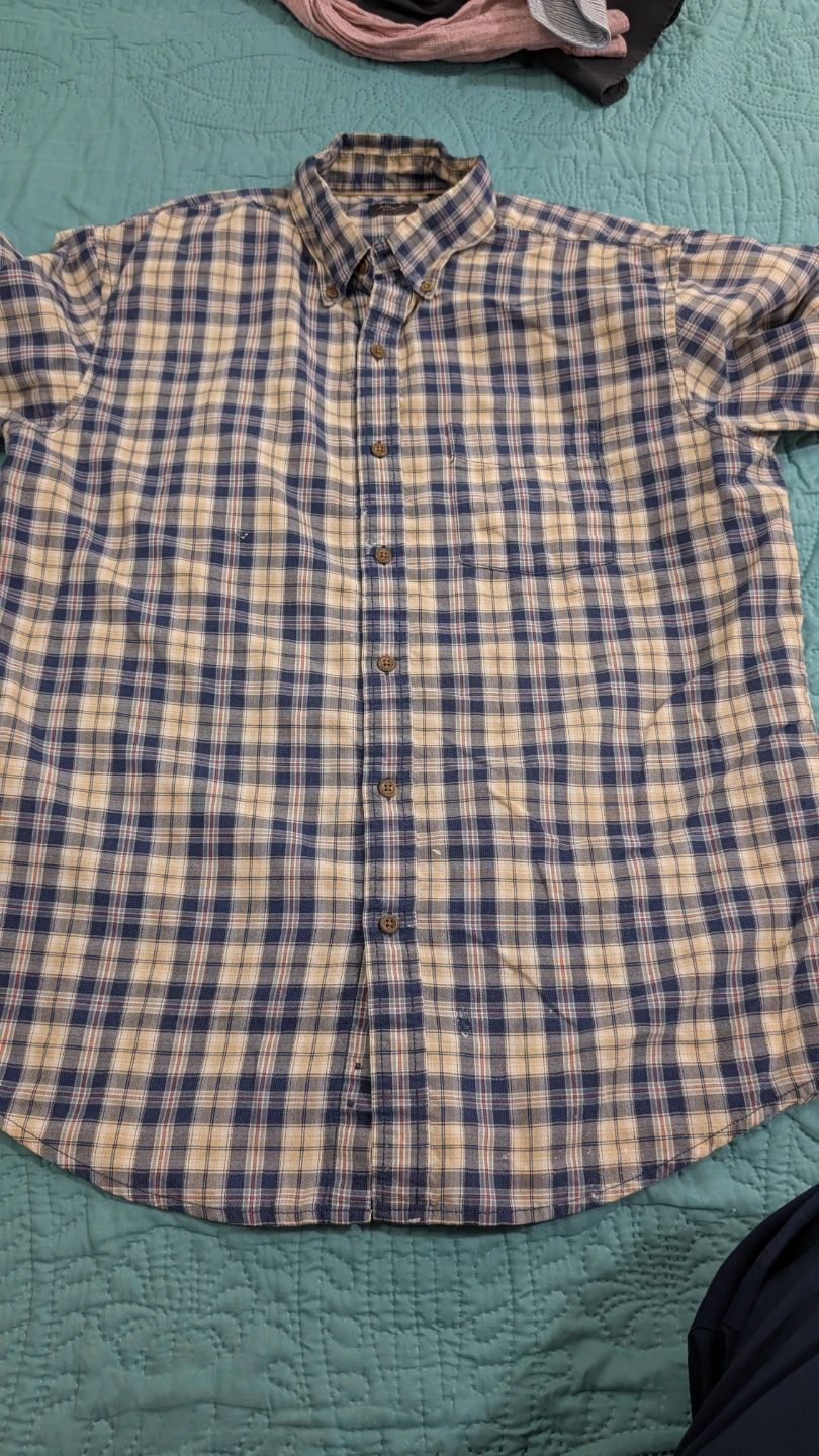 Arrow Plaid Button-Up Shirt - Size M