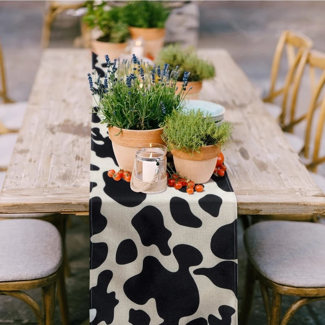 Cow Print Table Runner - 13 x 72 Inches - photo 2