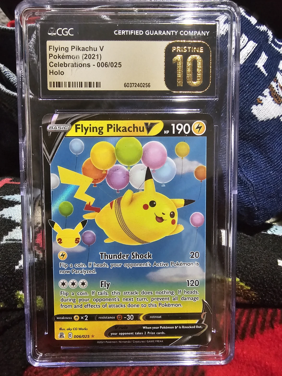 CGC Pristine 10 Flying Pikachu V 006/025 Celebrations