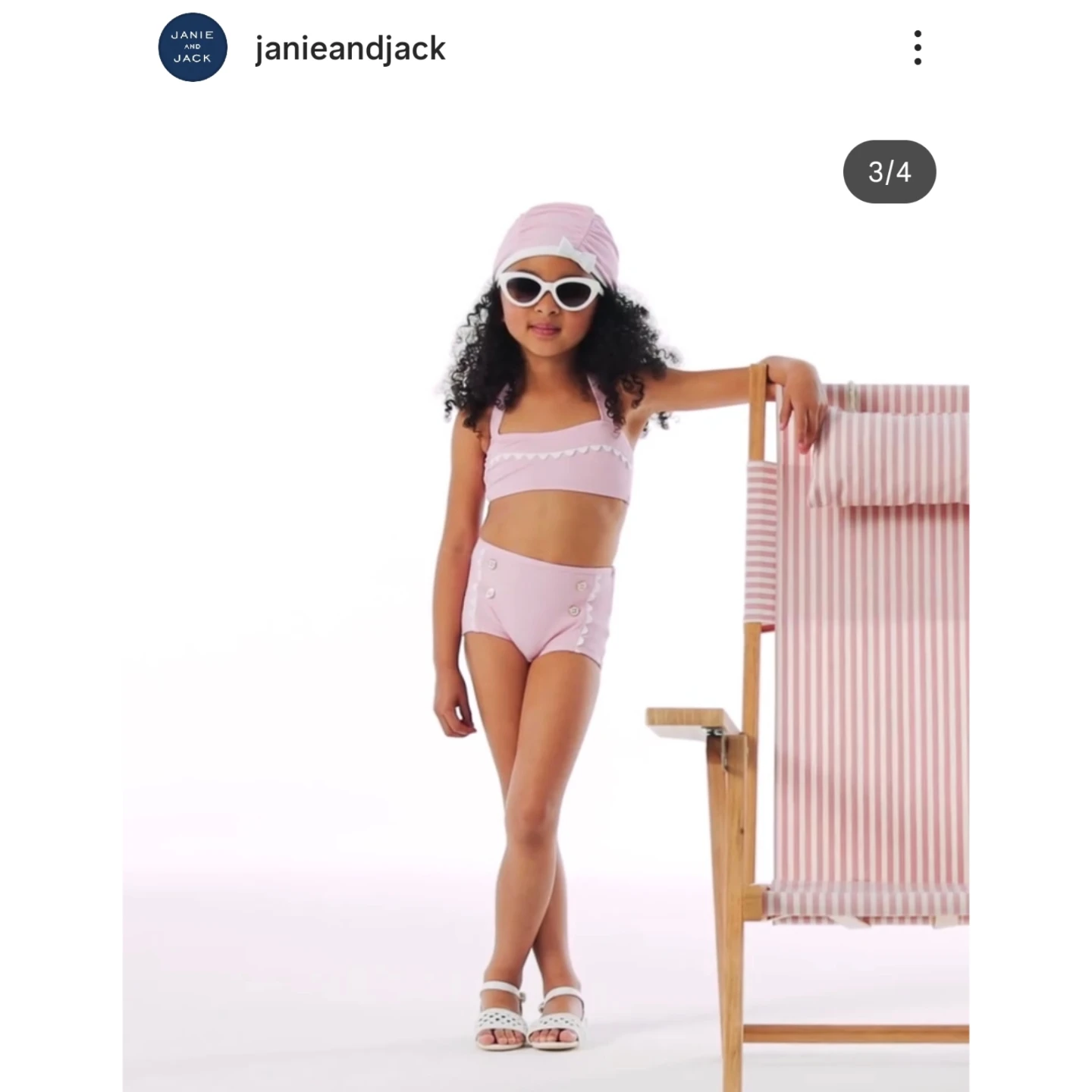 Janie and Jack Pink Bikini Set with Hat - photo 2