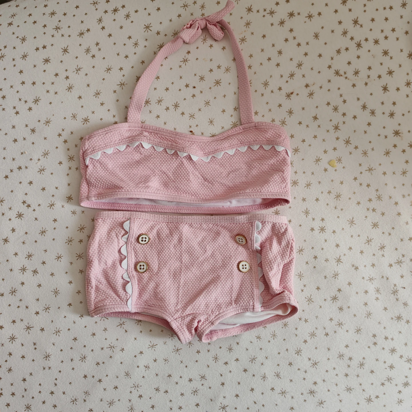 Janie and Jack Pink Bikini Set with Hat - photo 4