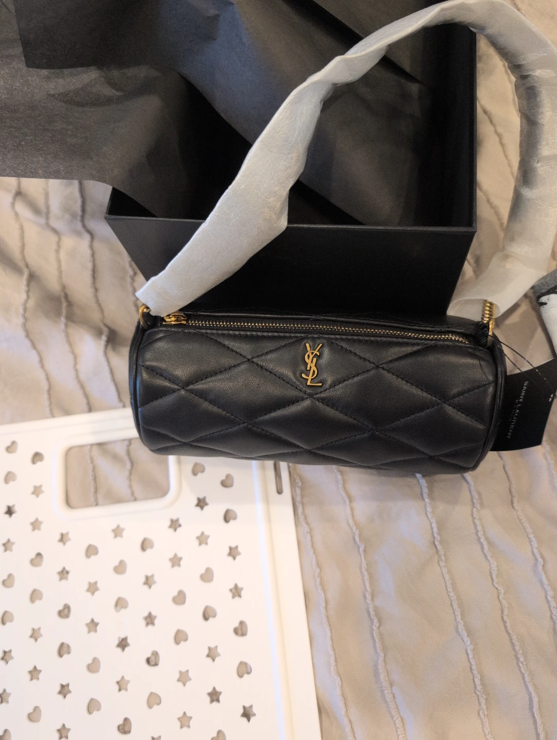 Saint Laurent Black Quilted Leather Pouch