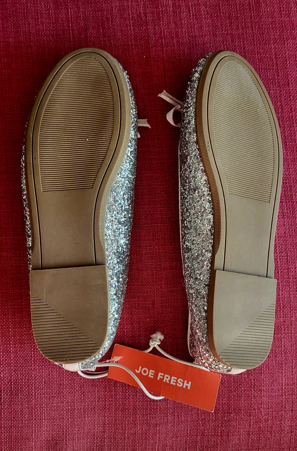 Joe Fresh Silver Glitter Ballet Flats - Size 3 - photo 2