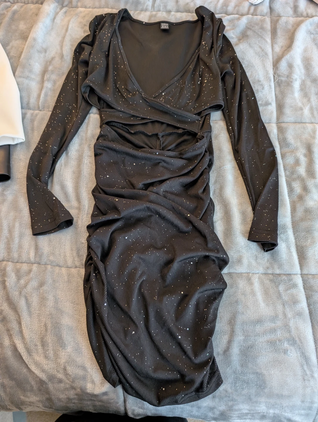 Black Ruched Sparkle Dress - photo 2