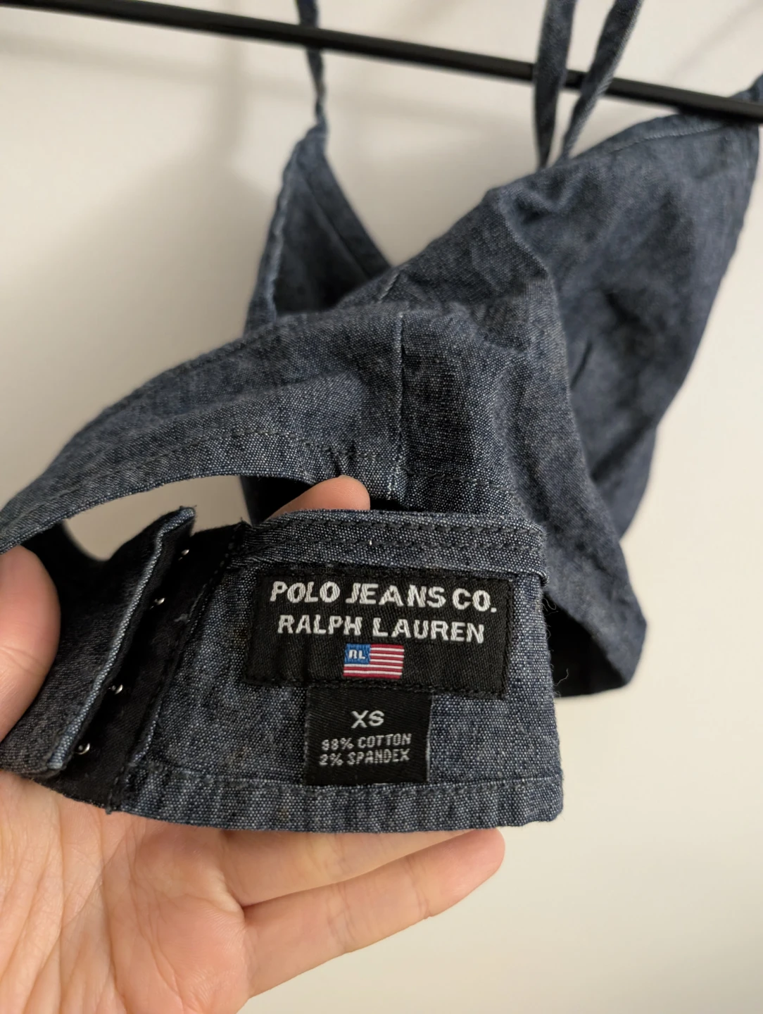 Polo Ralph Lauren Denim Bralette Crop Top Sexy Top y2k Vintage - photo 2