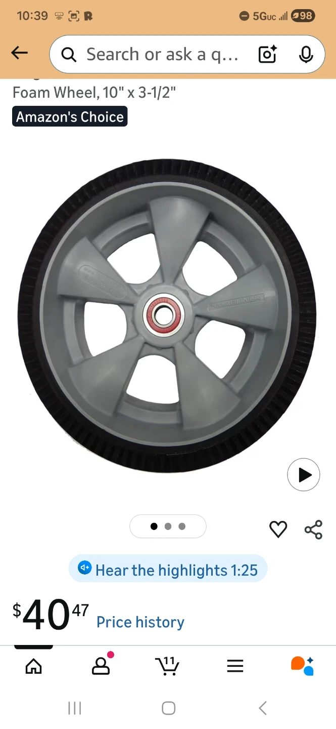 Magliner Foam Wheel 10" x 3-1/2" - photo 2