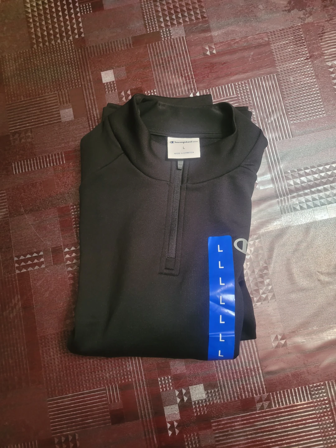 Champion Black 1/4 Zip Pullover Sweatshirt
