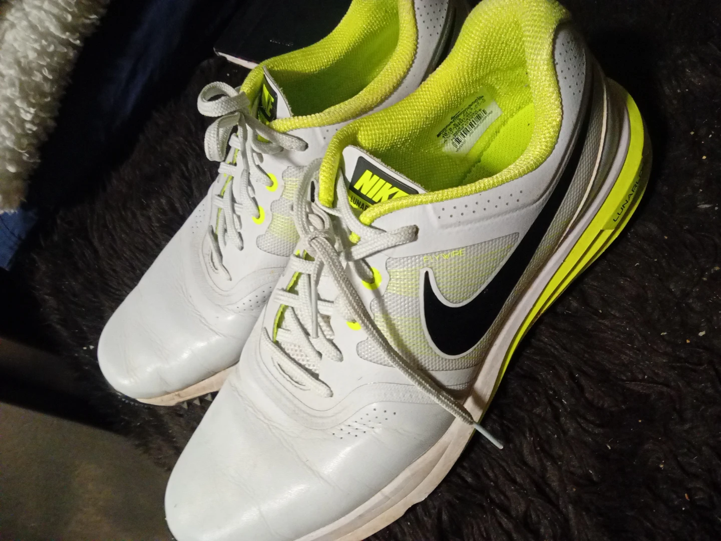Nike Lunar Control Golf Shoes White/Volt Size 10.5
