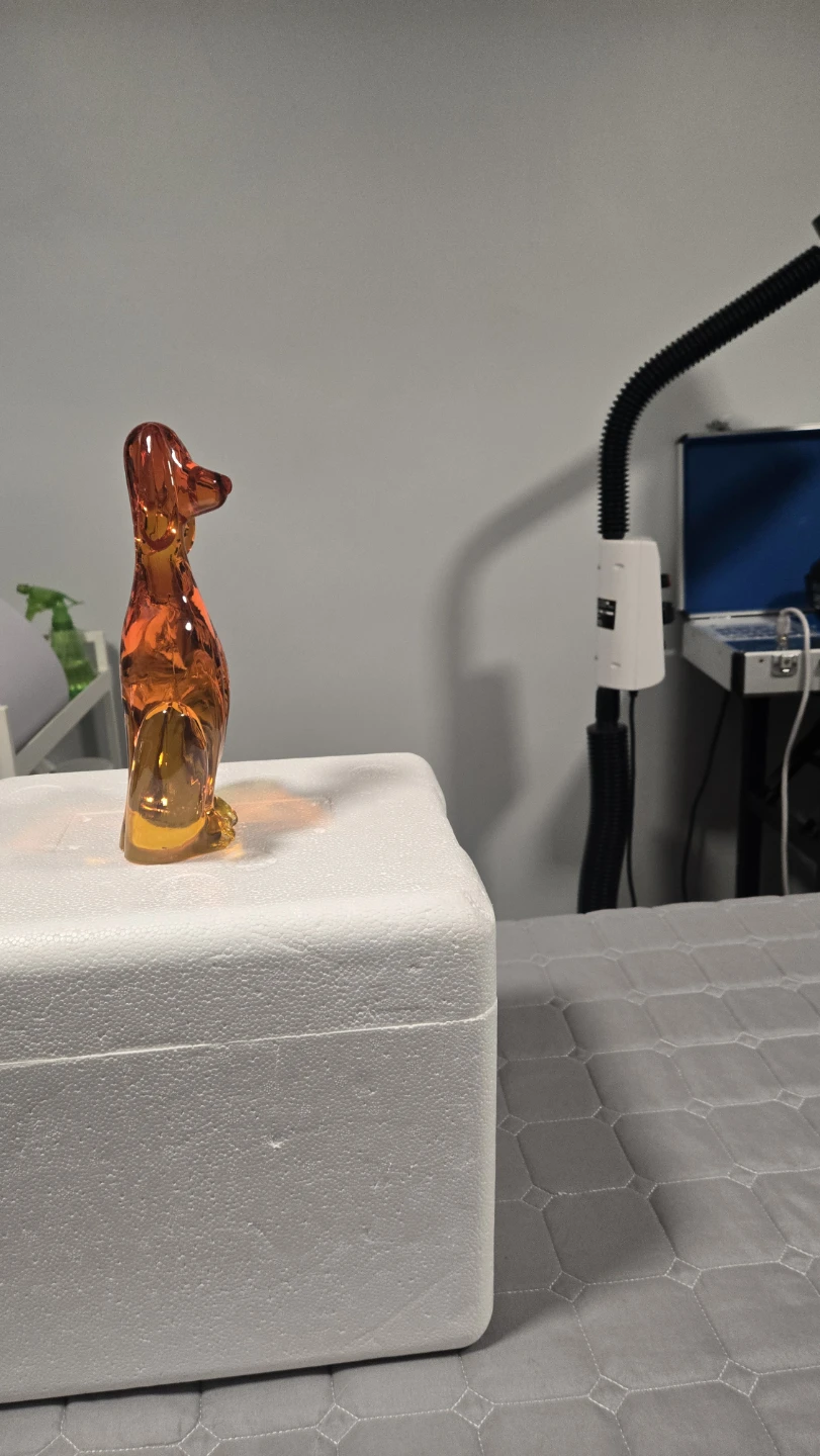 Vintage Viking Persimmon Orange Glass Dog Figurine - photo 2