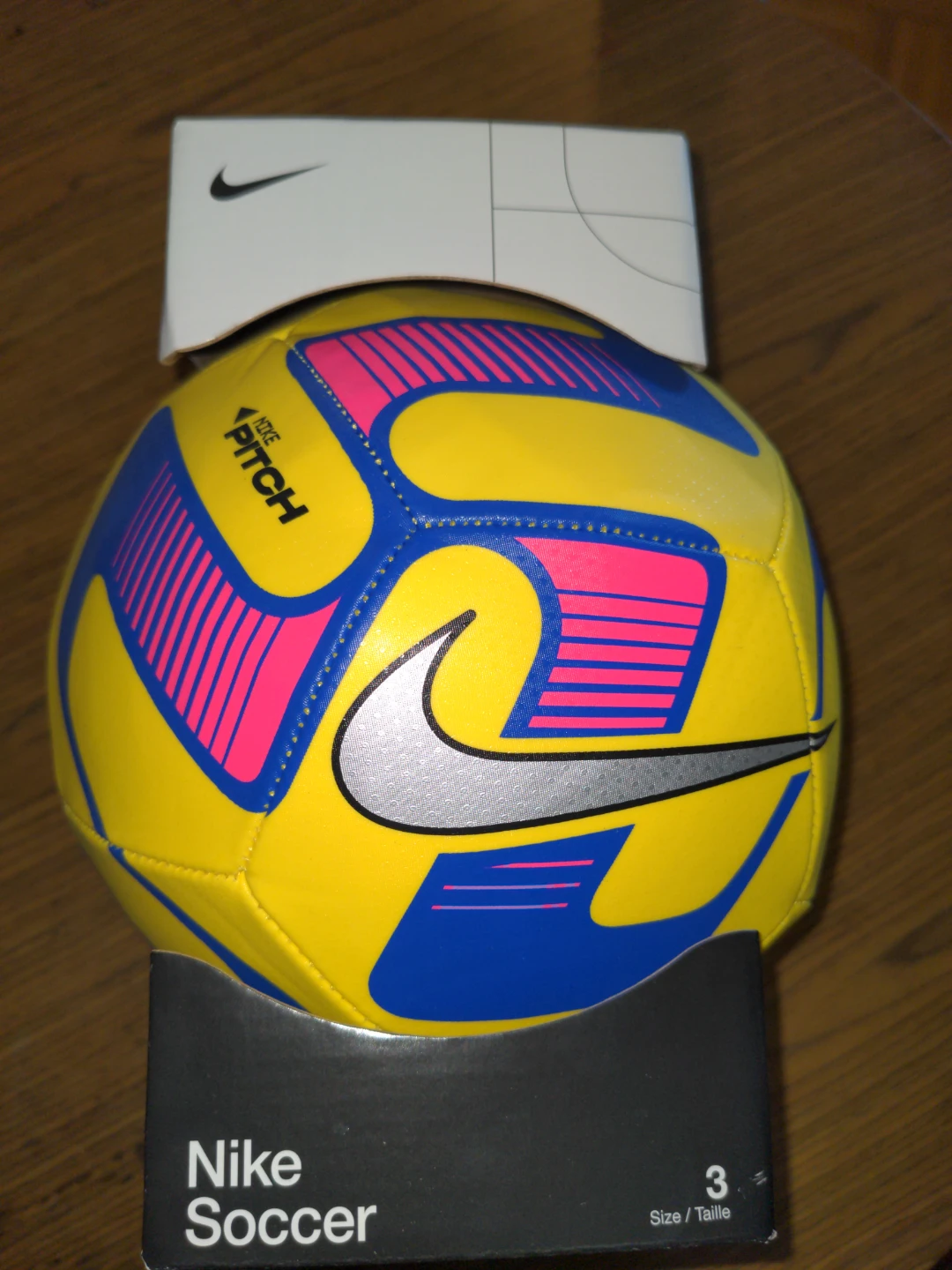 Nike Pitch Soccer Ball Size 3 Yellow/Blue/Pink
