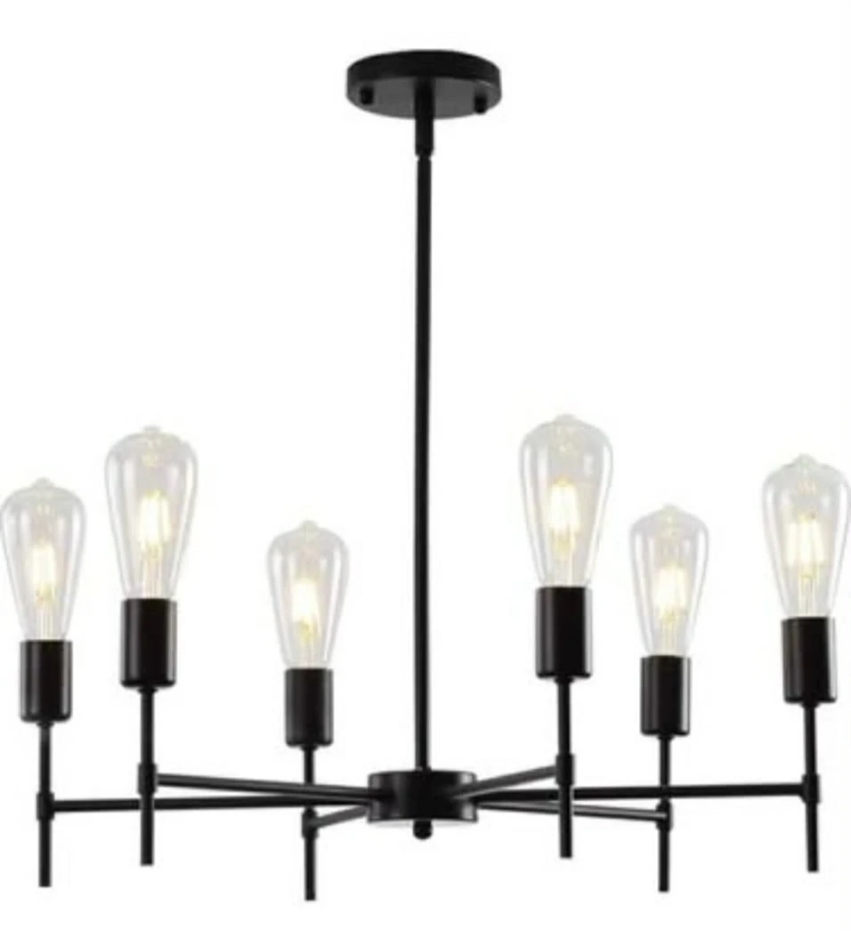 XILICON Black Sputnik Chandelier Vintage Metal Semi Flush ...
