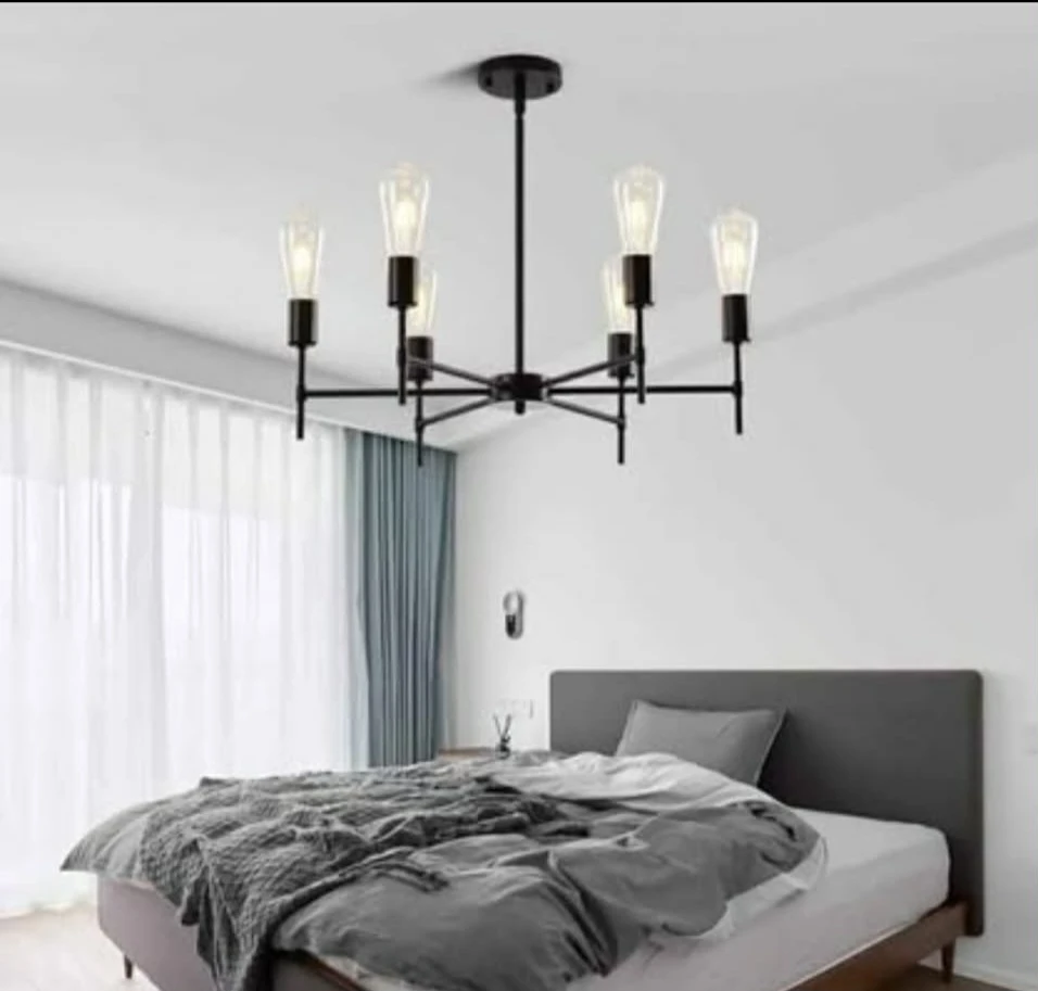 XILICON Black Sputnik Chandelier Vintage Metal Semi Flush ... - photo 5